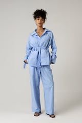 Striped Poplin Shirt & Pant Set