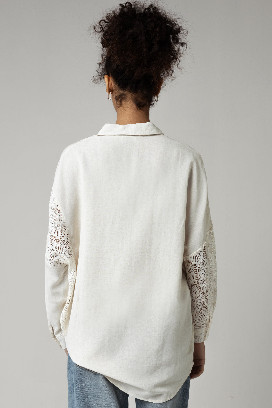 Lace and Linen Mix Shirt