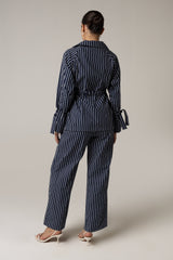 Striped Poplin Shirt & Pant Set