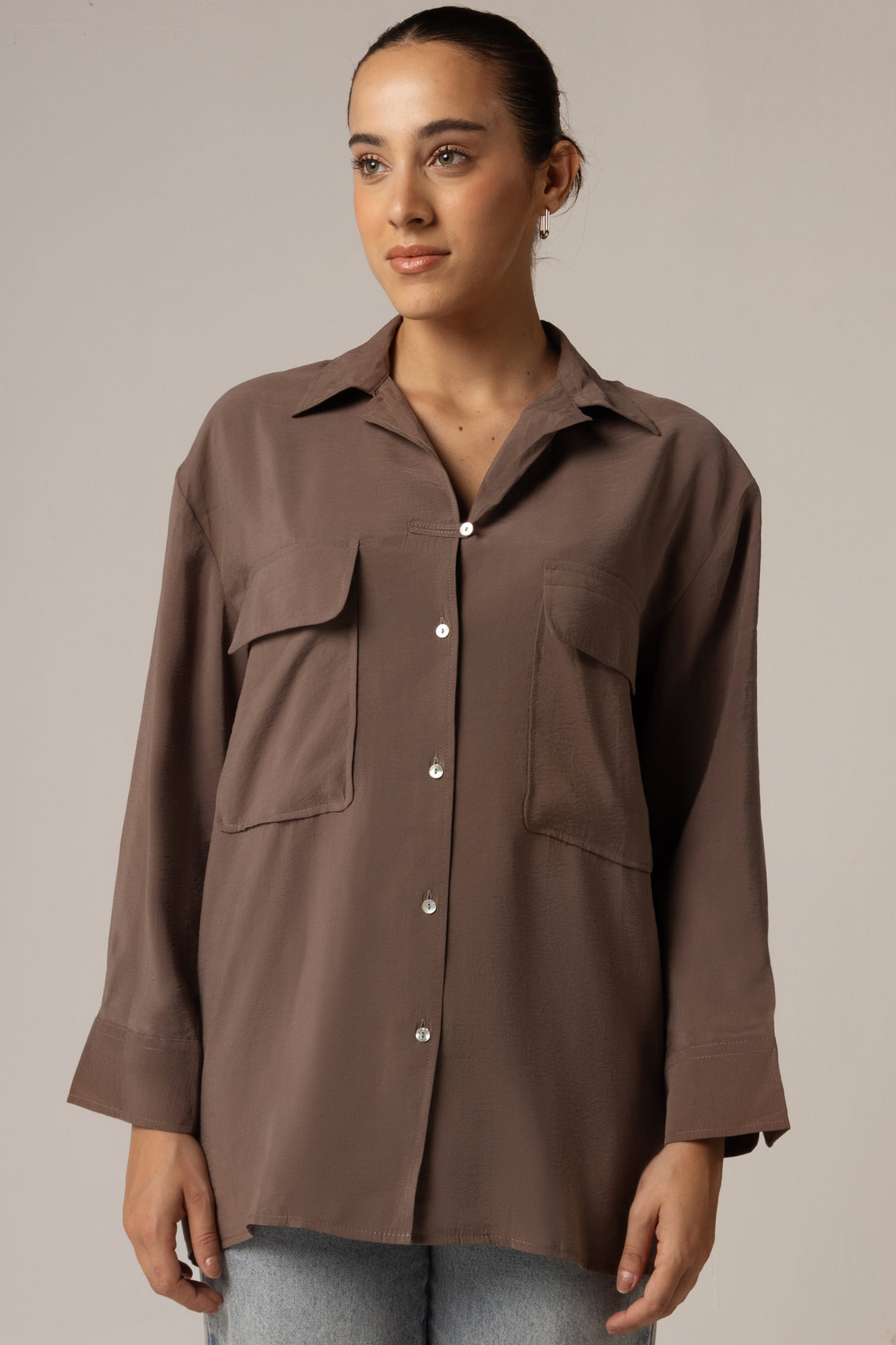 Utility Pocket Shirt - Brown