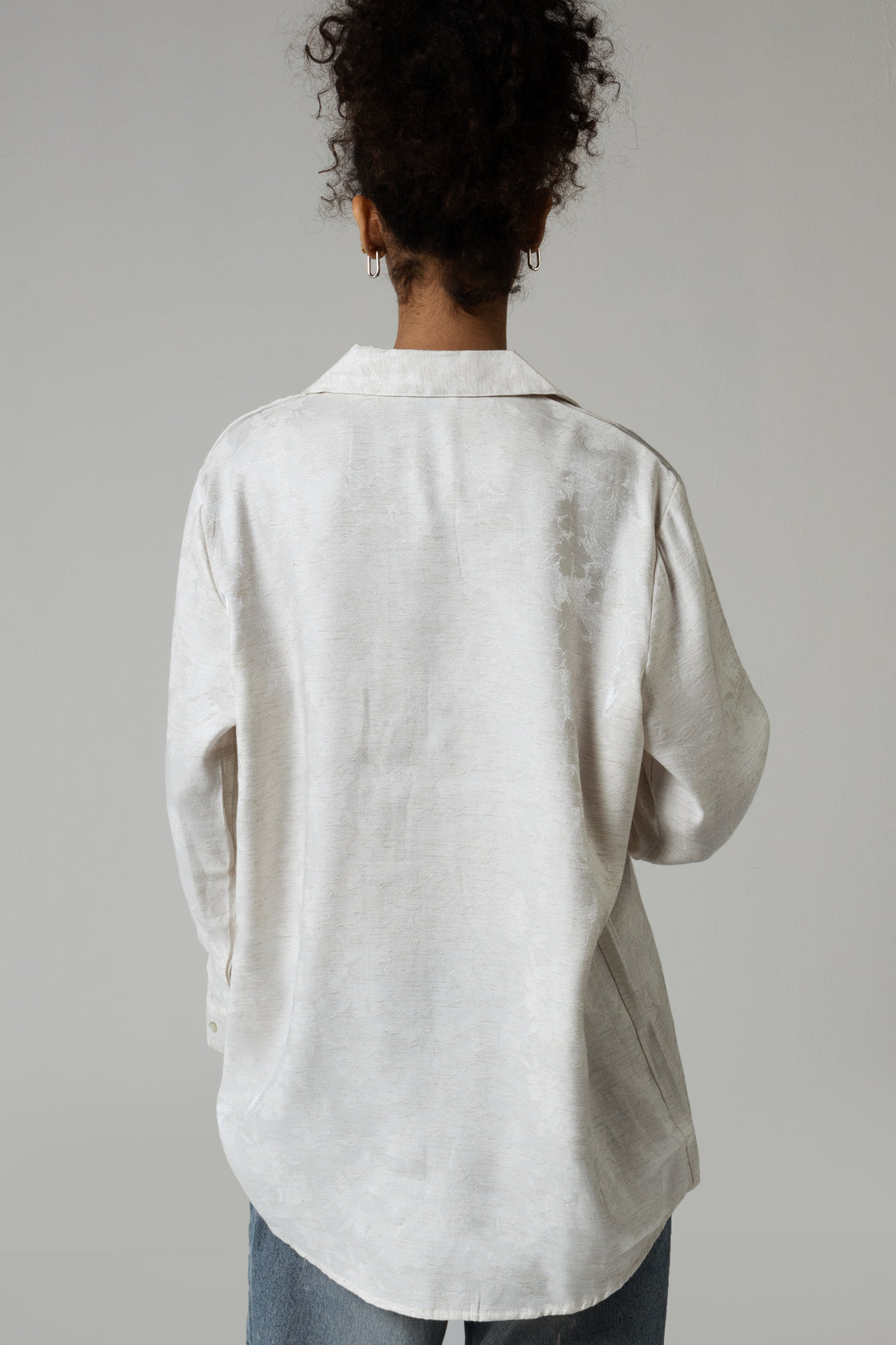 Jaquard Oversized Shirt with Shimmery Effect