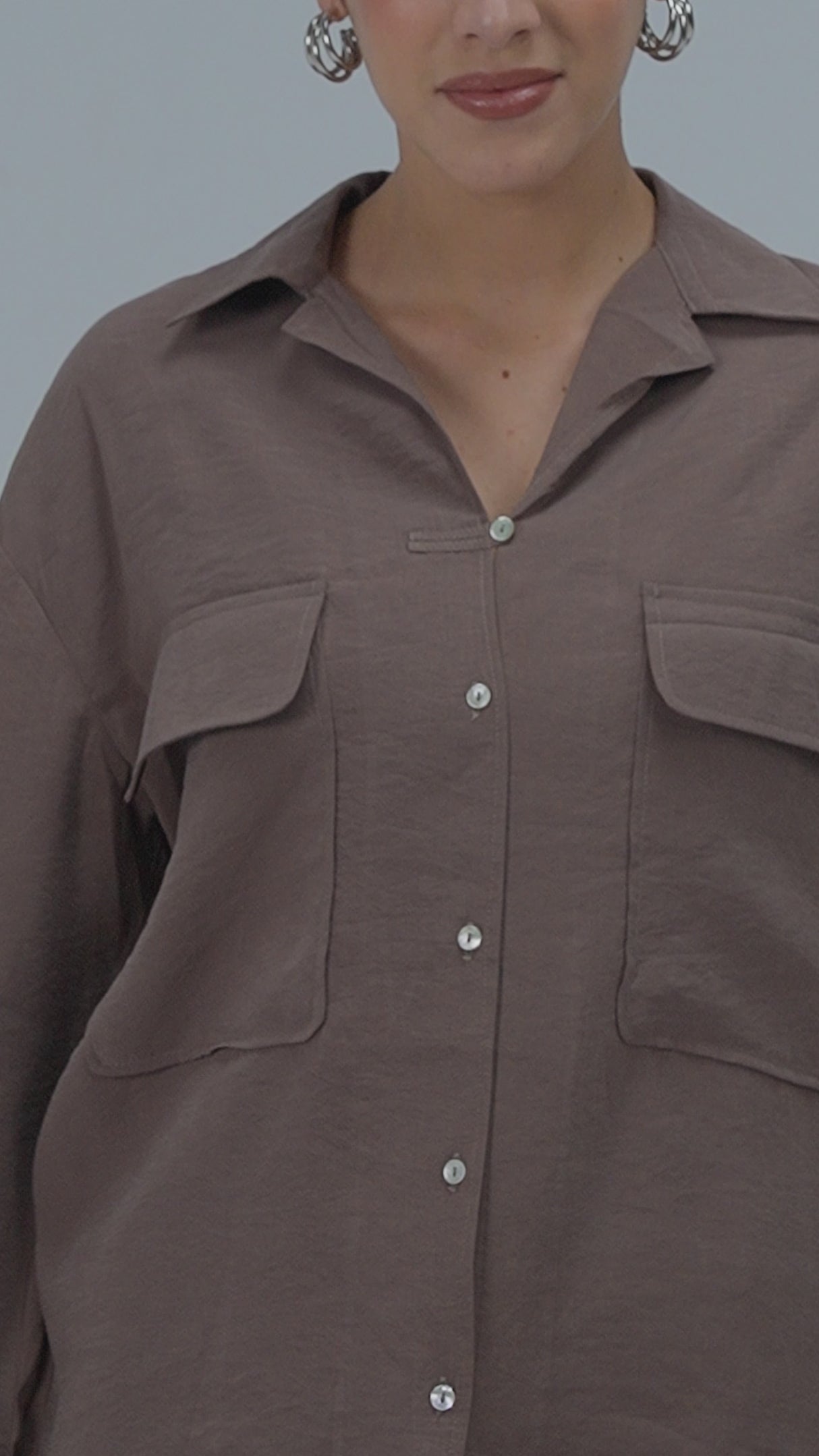 Utility Pocket Shirt - Brown