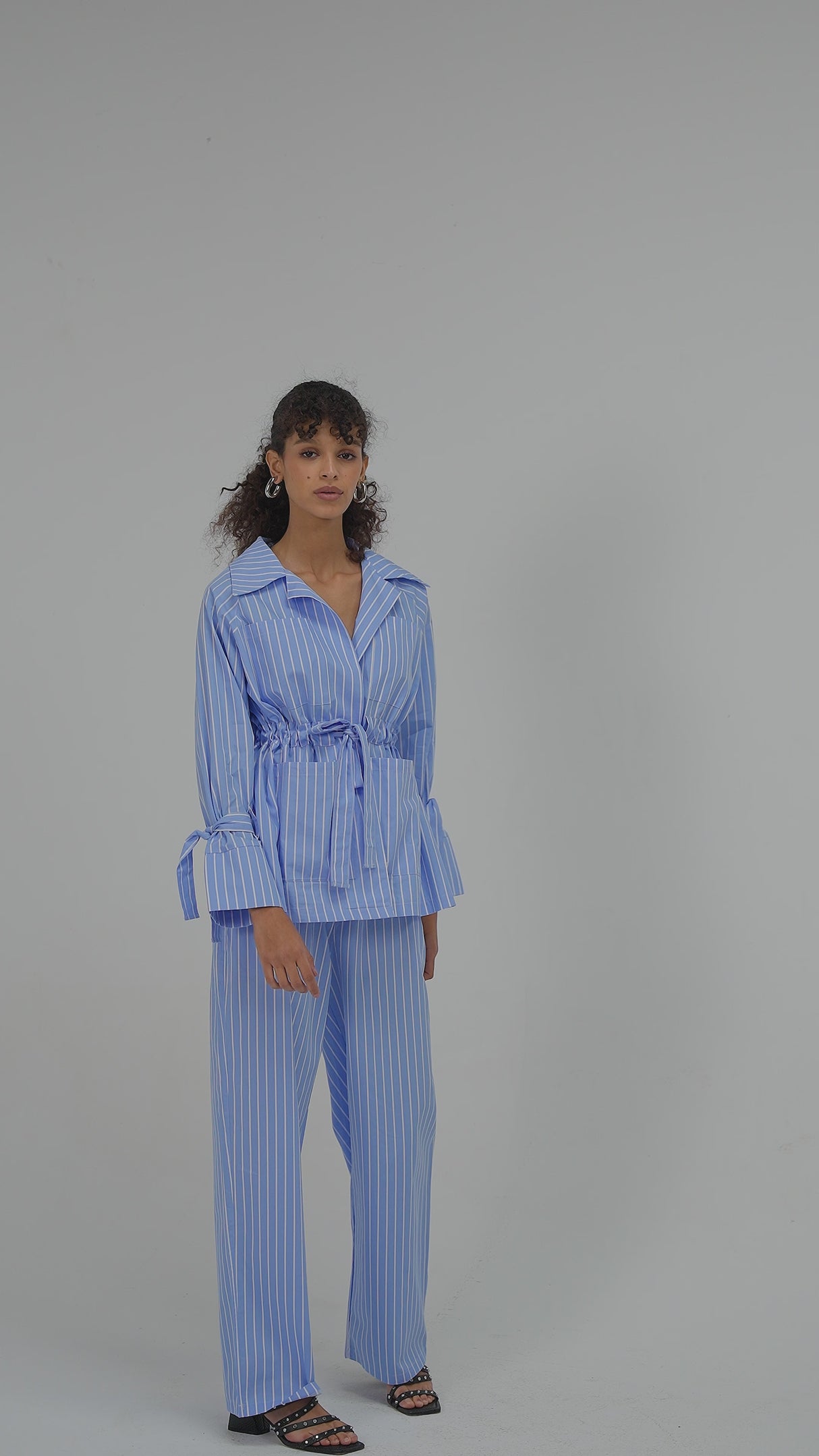 Striped Poplin Shirt & Pant Set