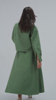 Twill Shirt & Skirt Set - Green